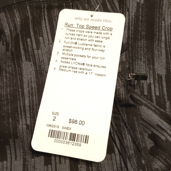 NWT LULULEMON Run Top Speed Crop Pants - Picture 7 of 10
